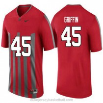 Womens Archie Griffin Ohio State Buckeyes #45 Throwback Authentic Red College Football C012 Jersey