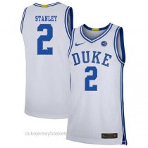 Womens Cassius Stanley Duke Blue Devils #2 Authentic White Colleage Basketball Jersey