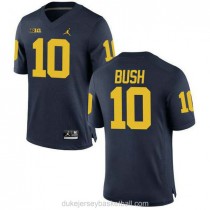 Womens Devin Bush Michigan Wolverines #10 Authentic Navy College Football C012 Jersey