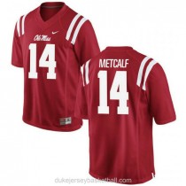 Womens Dk Metcalf Ole Miss Rebels #14 Authentic Red College Football C012 Jersey
