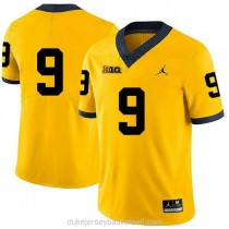 Womens Donovan Peoples Jones Michigan Wolverines #9 Game Yellow College Football C012 Jersey No Name