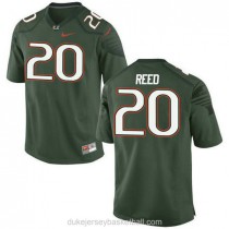Womens Ed Reed Miami Hurricanes #20 Authentic Green College Football C012 Jersey