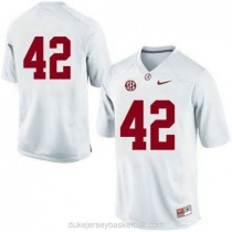 Womens Eddie Lacy Alabama Crimson Tide #42 Limited White College Football C012 Jersey No Name