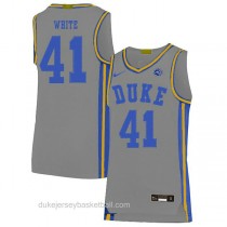 Womens Jack White Duke Blue Devils #41 Authentic Grey Colleage Basketball Jersey