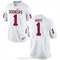 Womens Jalen Hurts Oklahoma Sooners #1 Game White College Football C012 Jersey