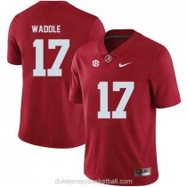 Womens Jaylen Waddle Alabama Crimson Tide #17 Authentic Red College Football C012 Jersey