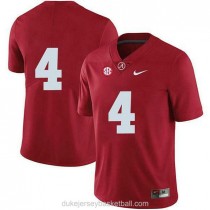 Womens Jerry Jeudy Alabama Crimson Tide #4 Authentic Red College Football C012 Jersey No Name