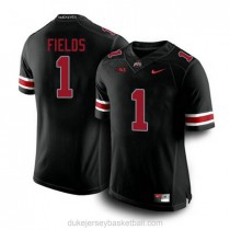 Womens Justin Fields Ohio State Buckeyes #1 Authentic Black College Football C012 Jersey