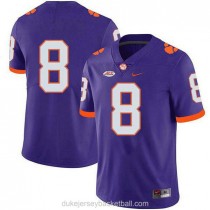 Womens Justyn Ross Clemson Tigers #8 Authentic Purple College Football C012 Jersey No Name