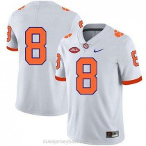 Womens Justyn Ross Clemson Tigers #8 Authentic White College Football C012 Jersey No Name