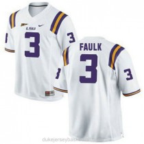 Womens Kevin Faulk Lsu Tigers #3 Authentic White College Football C012 Jersey