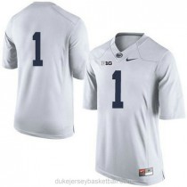 Womens Kj Hamler Penn State Nittany Lions #1 Authentic White College Football C012 Jersey No Name