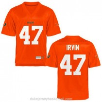Womens Michael Irvin Miami Hurricanes #47 Authentic Orange College Football C012 Jersey