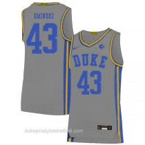 Womens Mike Gminski Duke Blue Devils #43 Authentic Grey Colleage Basketball Jersey