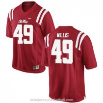 Womens Patrick Willis Ole Miss Rebels #49 Authentic Red College Football C012 Jersey