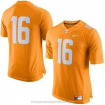 Womens Peyton Manning Tennessee Volunteers #16 Game Orange College Football C012 Jersey No Name