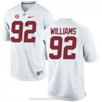 Womens Quinnen Williams Alabama Crimson Tide #92 Authentic White College Football C012 Jersey