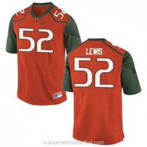 Womens Ray Lewis Miami Hurricanes #52 Authentic Orange Green College Football C012 Jersey