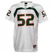Womens Ray Lewis Miami Hurricanes #52 Authentic White College Football C012 Jersey