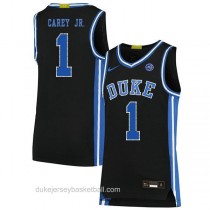 Womens Vernon Carey Jr Duke Blue Devils #1 Authentic Black Colleage Basketball Jersey
