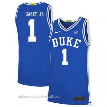 Womens Vernon Carey Jr Duke Blue Devils #1 Authentic Blue Colleage Basketball Jersey