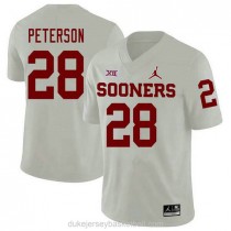 Youth Adrian Peterson Oklahoma Sooners #28 Jordan Brand Authentic White College Football C012 Jersey