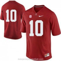 Youth Aj Mccarron Alabama Crimson Tide #10 Authentic Red College Football C012 Jersey No Name