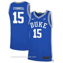 Youth Alex Oconnell Duke Blue Devils #15 Authentic Blue Colleage Basketball Jersey