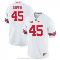 Youth Archie Griffin Ohio State Buckeyes #45 Authentic White College Football C012 Jersey