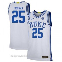Youth Art Heyman Duke Blue Devils #25 Limited White Colleage Basketball Jersey