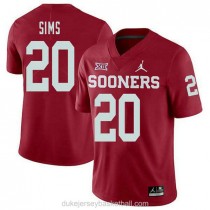 Youth Billy Sims Oklahoma Sooners #20 Jordan Brand Authentic Red College Football C012 Jersey
