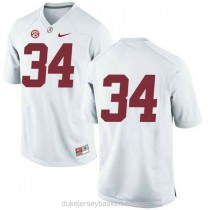 Youth Damien Harris Alabama Crimson Tide #34 Authentic White College Football C012 Jersey No Name