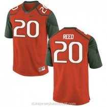 Youth Ed Reed Miami Hurricanes #20 Authentic Orange Green College Football C012 Jersey
