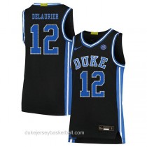 Youth Javin Delaurier Duke Blue Devils #12 Authentic Black Colleage Basketball Jersey