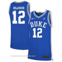 Youth Javin Delaurier Duke Blue Devils #12 Authentic Blue Colleage Basketball Jersey