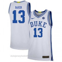 Youth Joey Baker Duke Blue Devils #13 Limited White Colleage Basketball Jersey