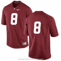Youth Josh Jacobs Alabama Crimson Tide #8 Authentic Red College Football C012 Jersey No Name