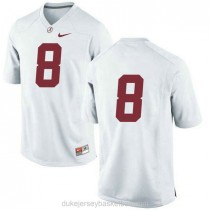 Youth Josh Jacobs Alabama Crimson Tide #8 Authentic White College Football C012 Jersey No Name