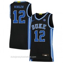 Youth Justise Winslow Duke Blue Devils #12 Authentic Black Colleage Basketball Jersey