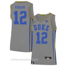 Youth Justise Winslow Duke Blue Devils #12 Authentic Grey Colleage Basketball Jersey