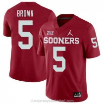 Youth Marquise Brown Oklahoma Sooners #5 Jordan Brand Authentic Red College Football C012 Jersey