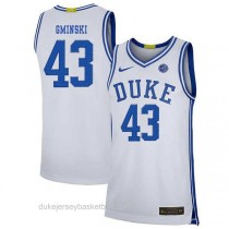 Youth Mike Gminski Duke Blue Devils #43 Authentic White Colleage Basketball Jersey