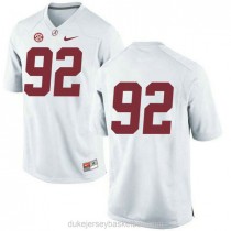 Youth Quinnen Williams Alabama Crimson Tide #92 Authentic White College Football C012 Jersey No Name