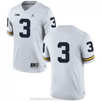Youth Rashan Gary Michigan Wolverines #3 Limited White College Football C012 Jersey No Name