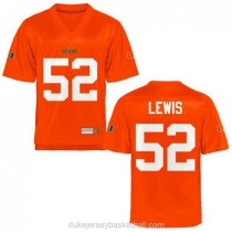 Youth Ray Lewis Miami Hurricanes #52 Authentic Orange College Football C012 Jersey