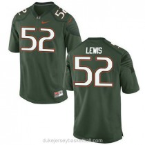 Youth Ray Lewis Miami Hurricanes #52 Game Green College Football C012 Jersey