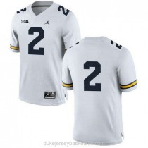 Youth Shea Patterson Michigan Wolverines #2 Game White College Football C012 Jersey No Name