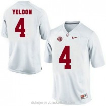 Youth Tj Yeldon Alabama Crimson Tide #4 Game White College Football C012 Jersey