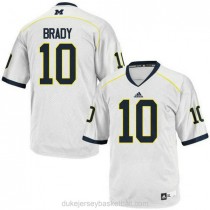 Youth Tom Brady Michigan Wolverines #10 Game White College Football Adidas C012 Jersey