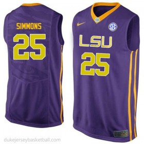 Ben Simmons Lsu Tigers #25 Authentic College Basketball Youth Purple Jersey
